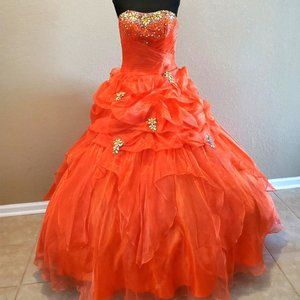Orange Prom Quince Ball Gown